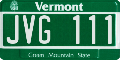 VT license plate JVG111