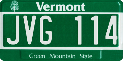 VT license plate JVG114