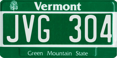 VT license plate JVG304