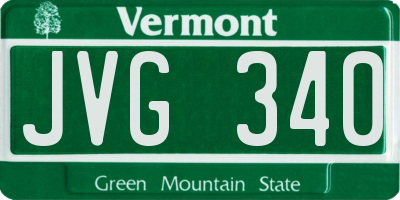 VT license plate JVG340
