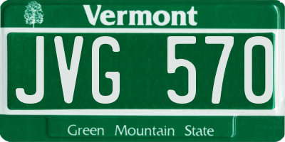 VT license plate JVG570