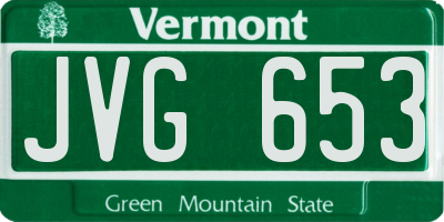 VT license plate JVG653