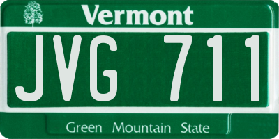 VT license plate JVG711