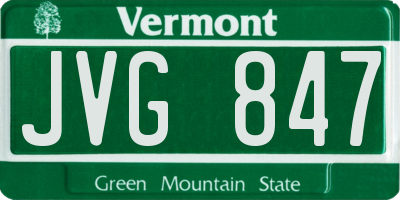 VT license plate JVG847