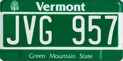 VT license plate JVG957