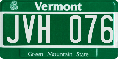VT license plate JVH076