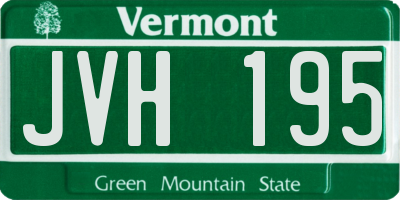 VT license plate JVH195