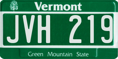 VT license plate JVH219