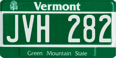 VT license plate JVH282