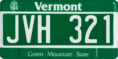 VT license plate JVH321