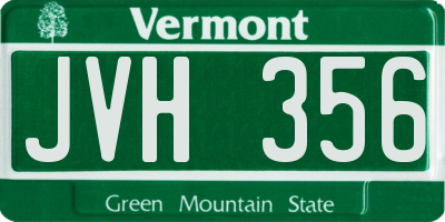 VT license plate JVH356