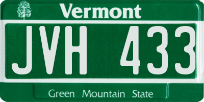 VT license plate JVH433