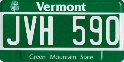 VT license plate JVH590