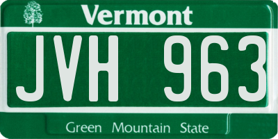 VT license plate JVH963