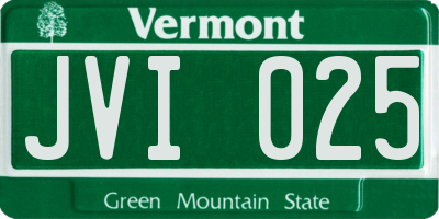 VT license plate JVI025