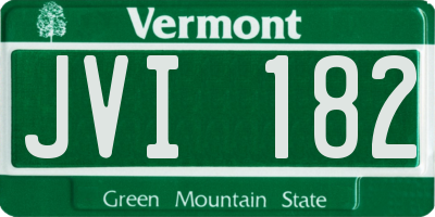 VT license plate JVI182