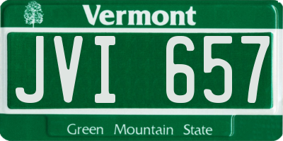 VT license plate JVI657