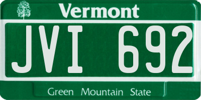 VT license plate JVI692