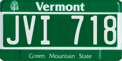 VT license plate JVI718