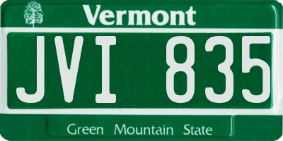 VT license plate JVI835