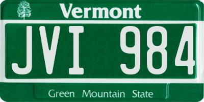 VT license plate JVI984