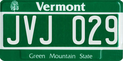 VT license plate JVJ029