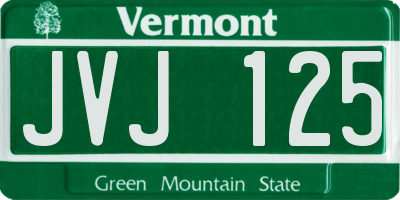 VT license plate JVJ125