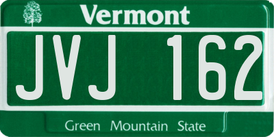 VT license plate JVJ162