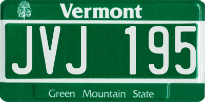 VT license plate JVJ195