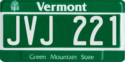 VT license plate JVJ221