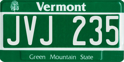 VT license plate JVJ235