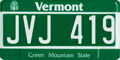 VT license plate JVJ419