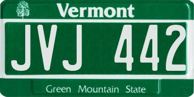 VT license plate JVJ442