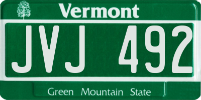 VT license plate JVJ492