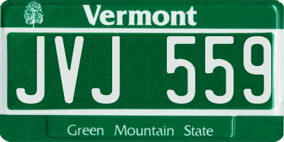 VT license plate JVJ559