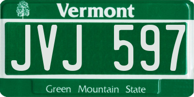 VT license plate JVJ597