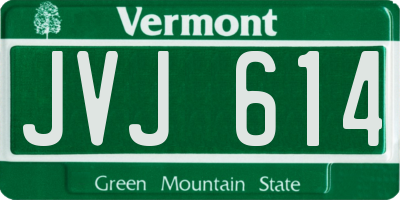 VT license plate JVJ614