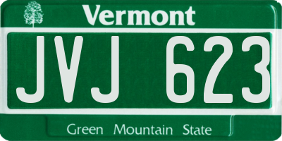 VT license plate JVJ623