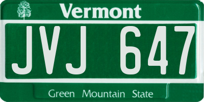 VT license plate JVJ647