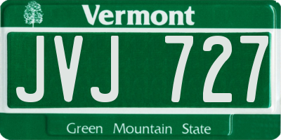 VT license plate JVJ727