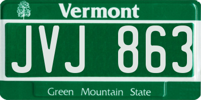 VT license plate JVJ863