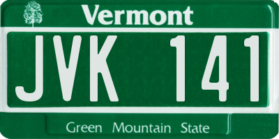 VT license plate JVK141