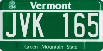 VT license plate JVK165