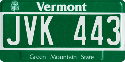 VT license plate JVK443