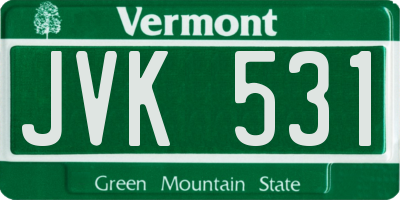 VT license plate JVK531