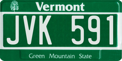 VT license plate JVK591