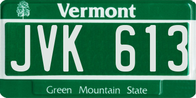 VT license plate JVK613