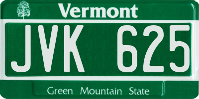 VT license plate JVK625