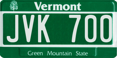 VT license plate JVK700