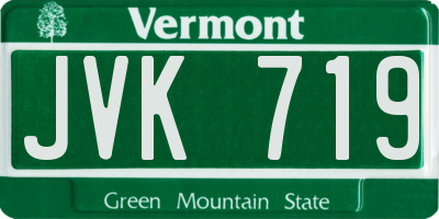 VT license plate JVK719